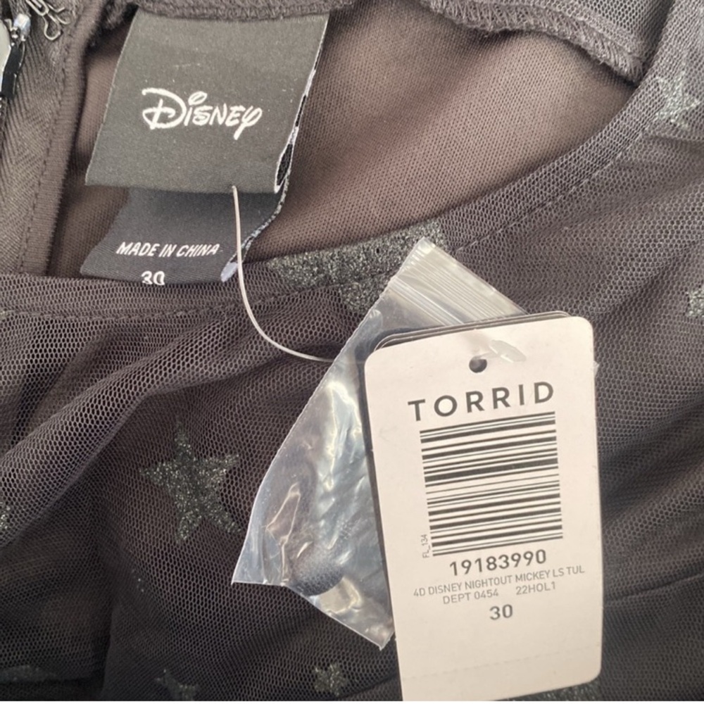 NWT Torrid 30 Mickey Stars Tulle Illusion Skater Dress - Picture 2 of 11